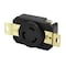 Ac Works Locking Receptacle, L5-20R, 20 A, 125V AC, 2 Pole, Flush Mount, Black FML520R - alternate 1
